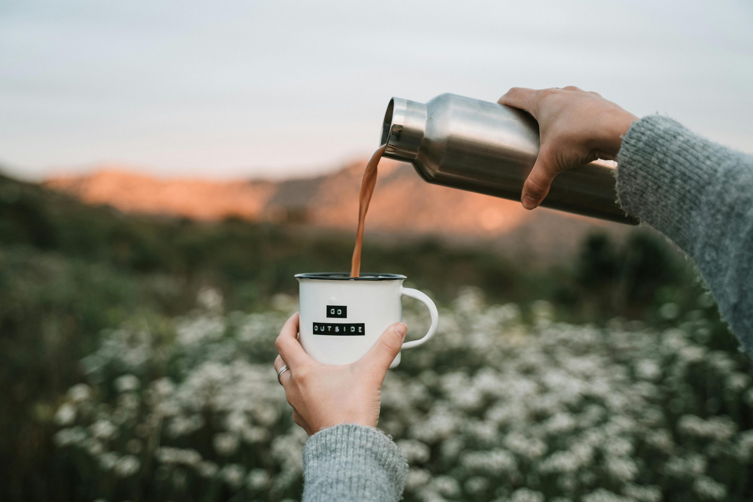 good morning images sunrise coffee flowers