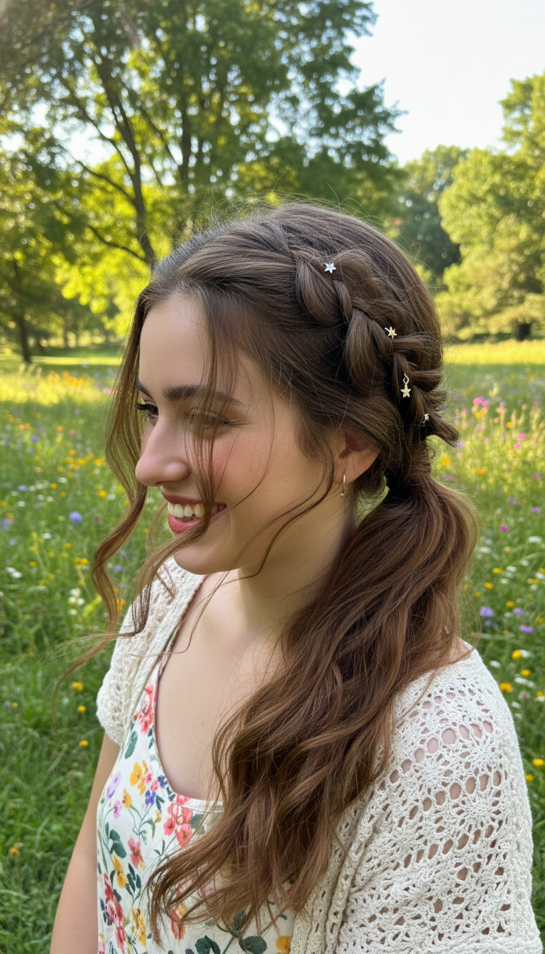 The Embellished Ladder Braid Ponytail