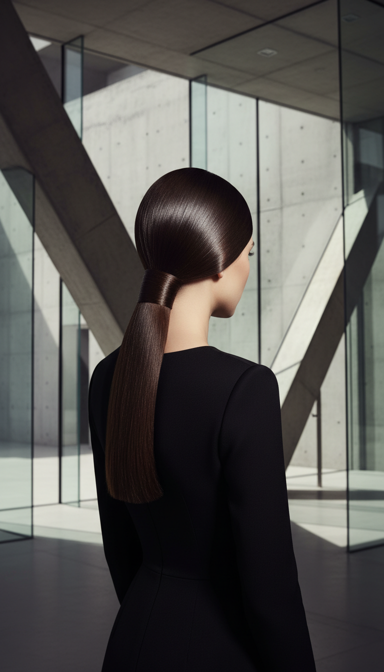 Sleek Low Ponytail Updo (Tucked)