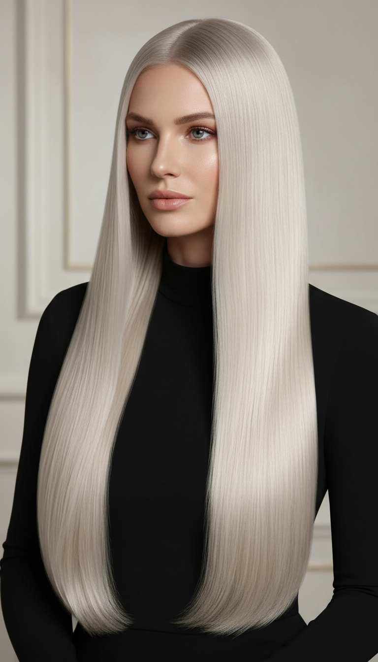 Sleek & Straight with a Deep Side Part