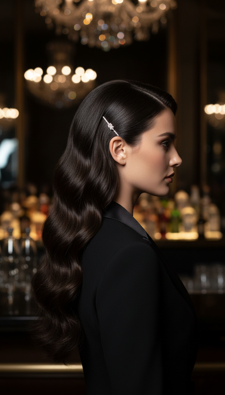 Asymmetrical Pinned Side with Accent