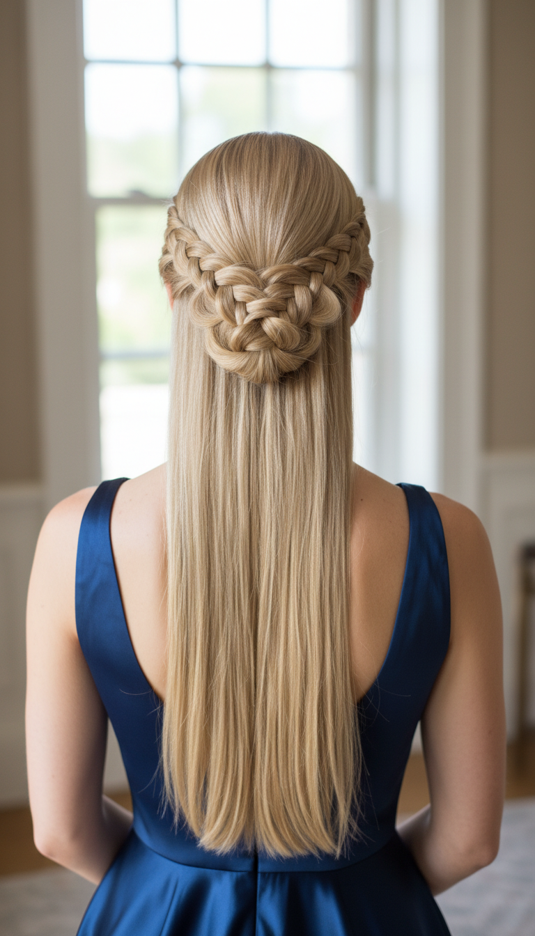 Sleek French Braid Updo