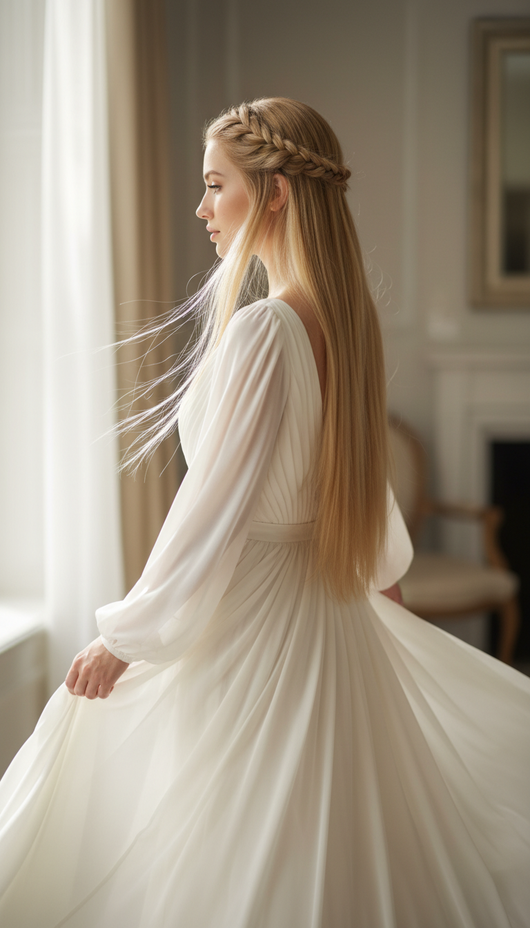 Sleek Waterfall Braid Accent