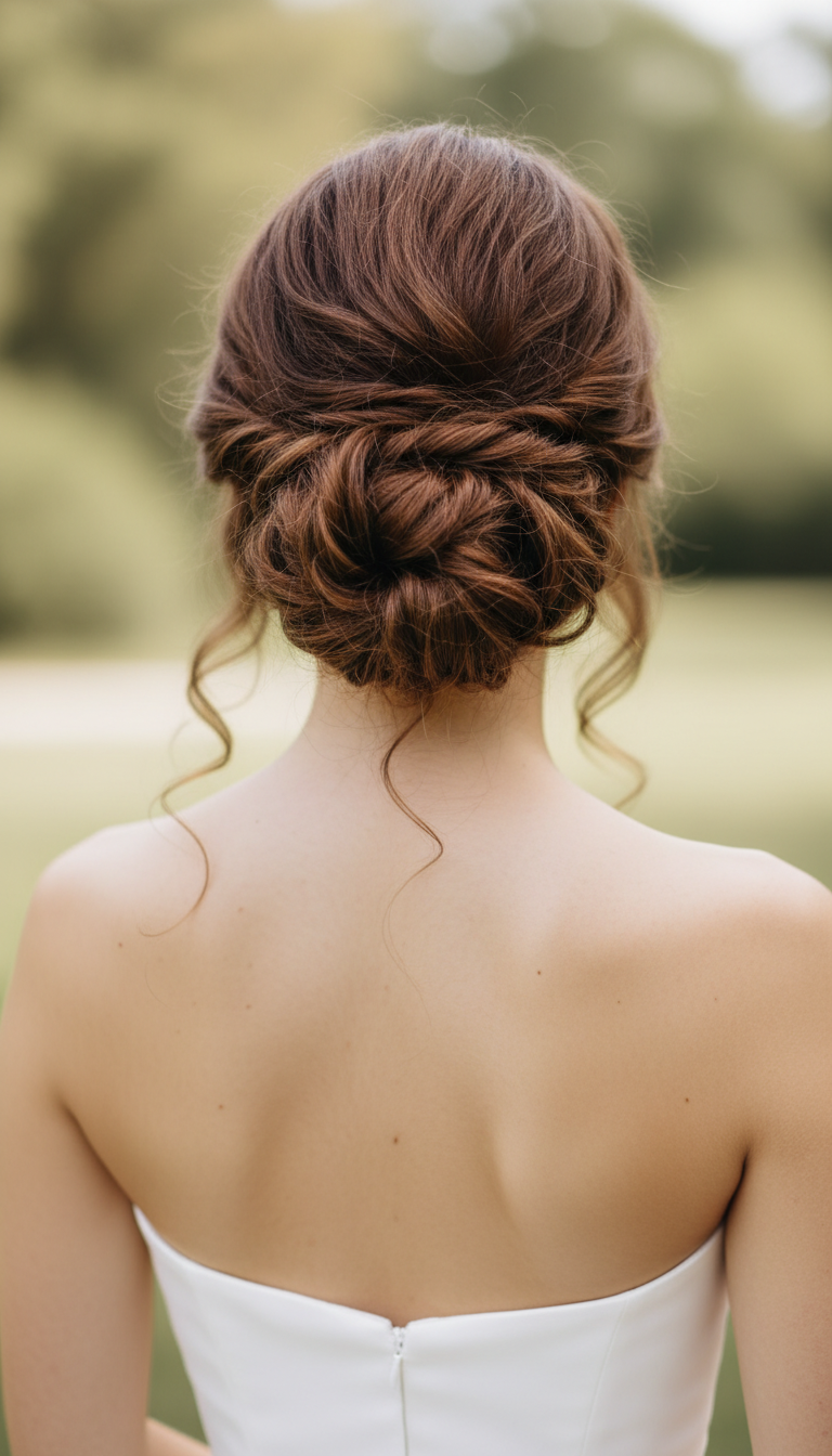 Curly Chignon with a Twist