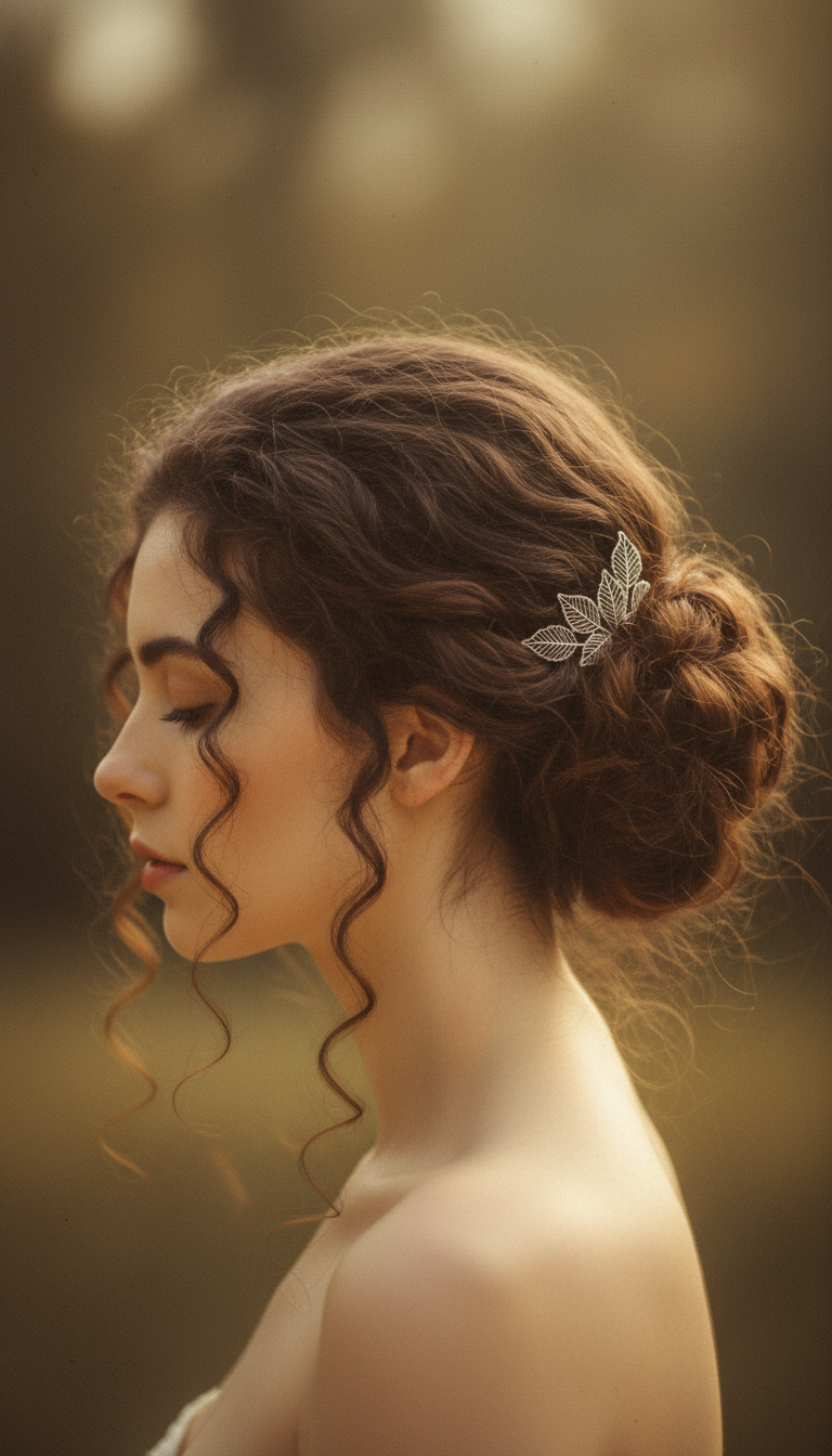 Messy Bun with Face-Framing Curls