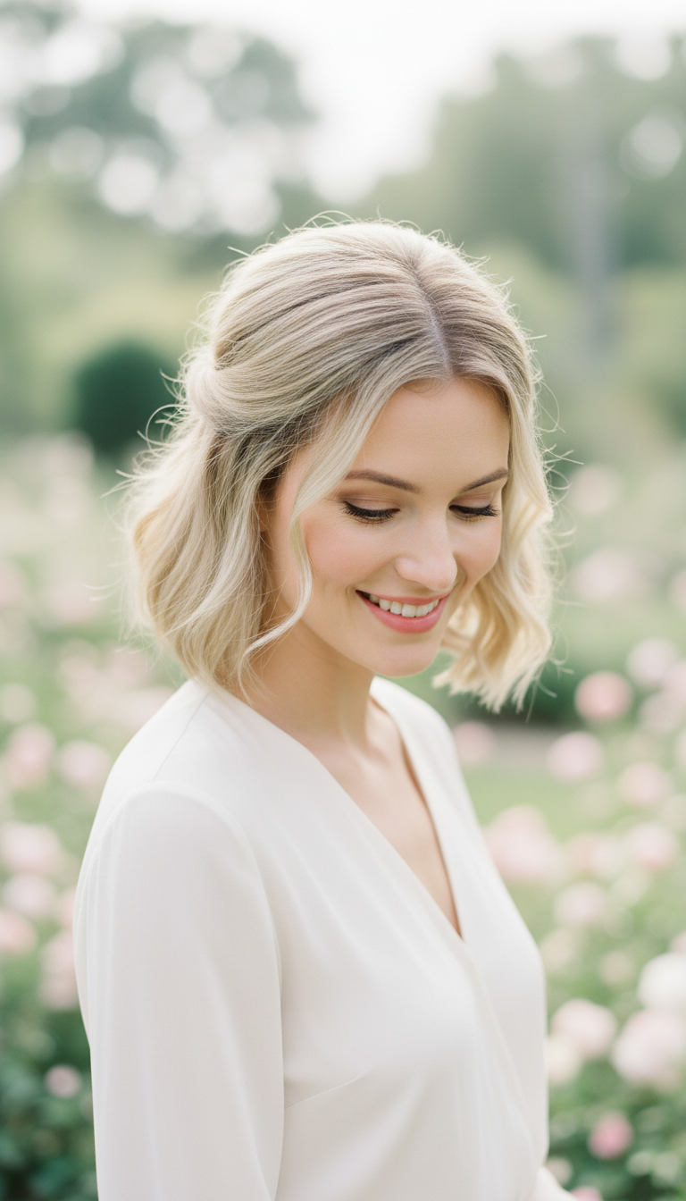 Half-Up Twist on a Short Bob