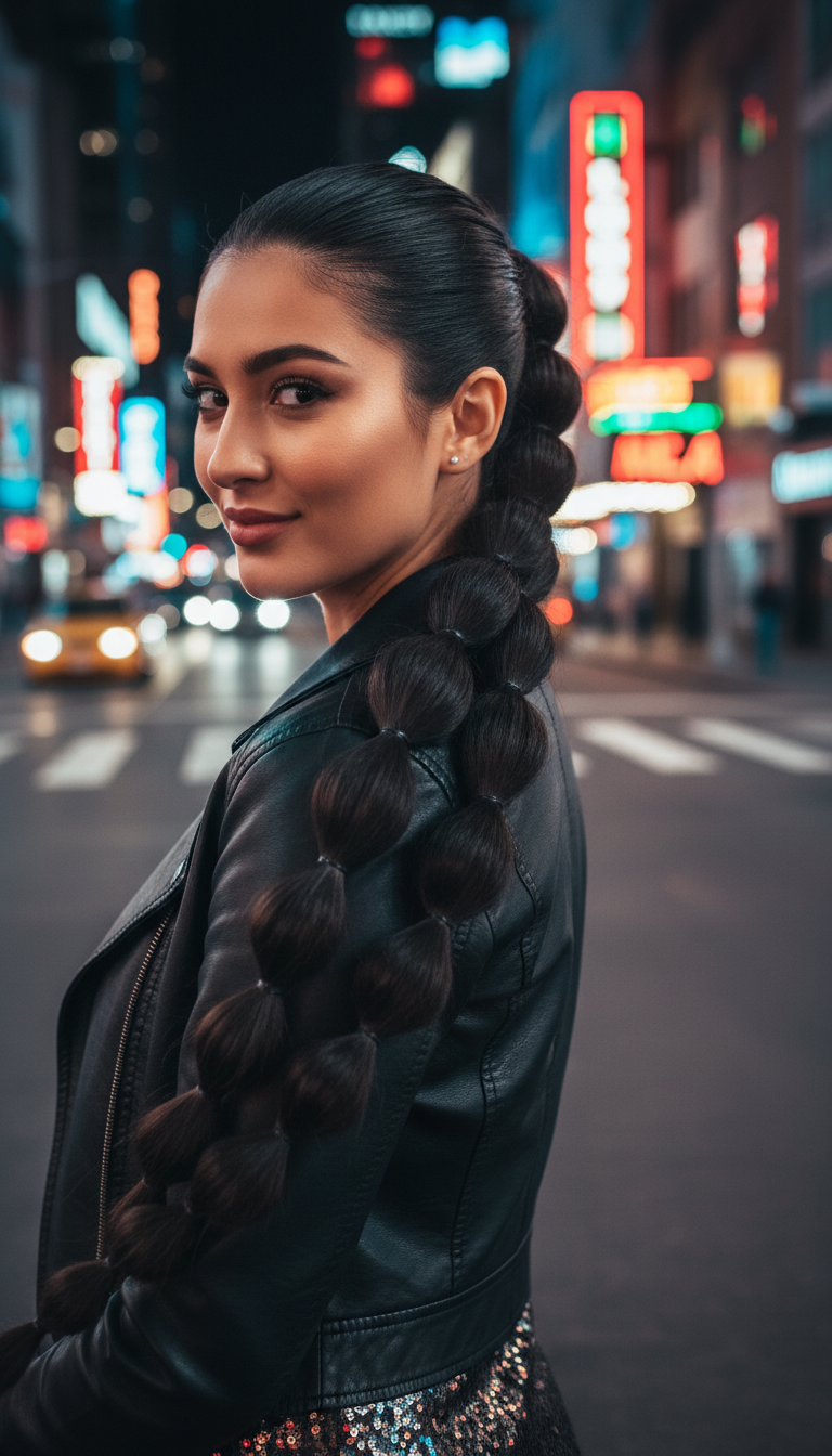 Playful & Trendy Bubble Braid Ponytail