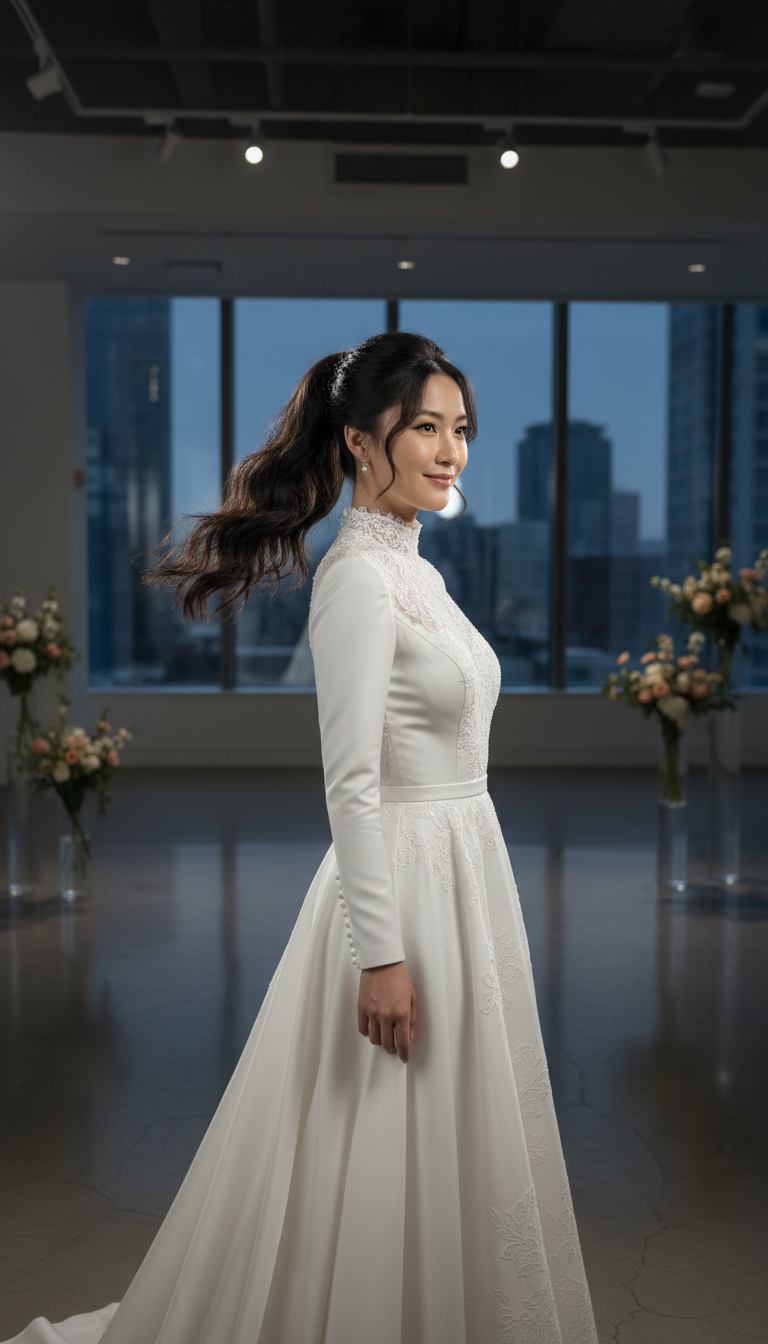 Textured High Ponytail with Volume