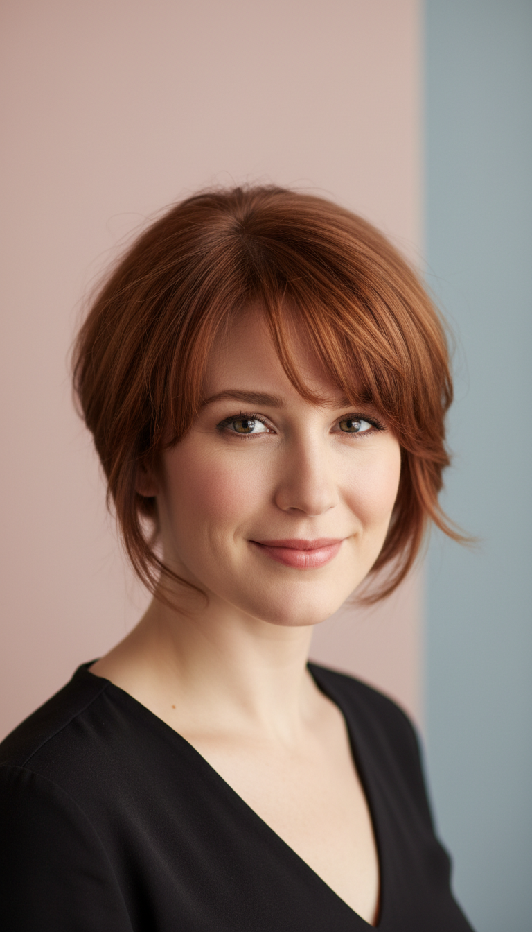 Side-Swept Lob with Bangs