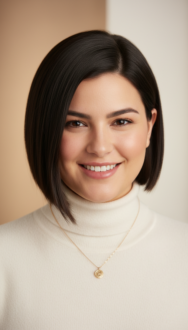 13 Lob Haircut For Round Face