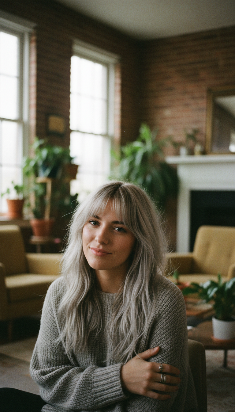 Curtain Bangs with a Shag