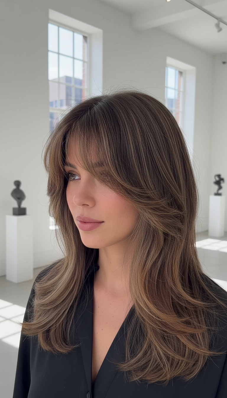 Face-Framing Feathered Butterfly with Micro-Layers