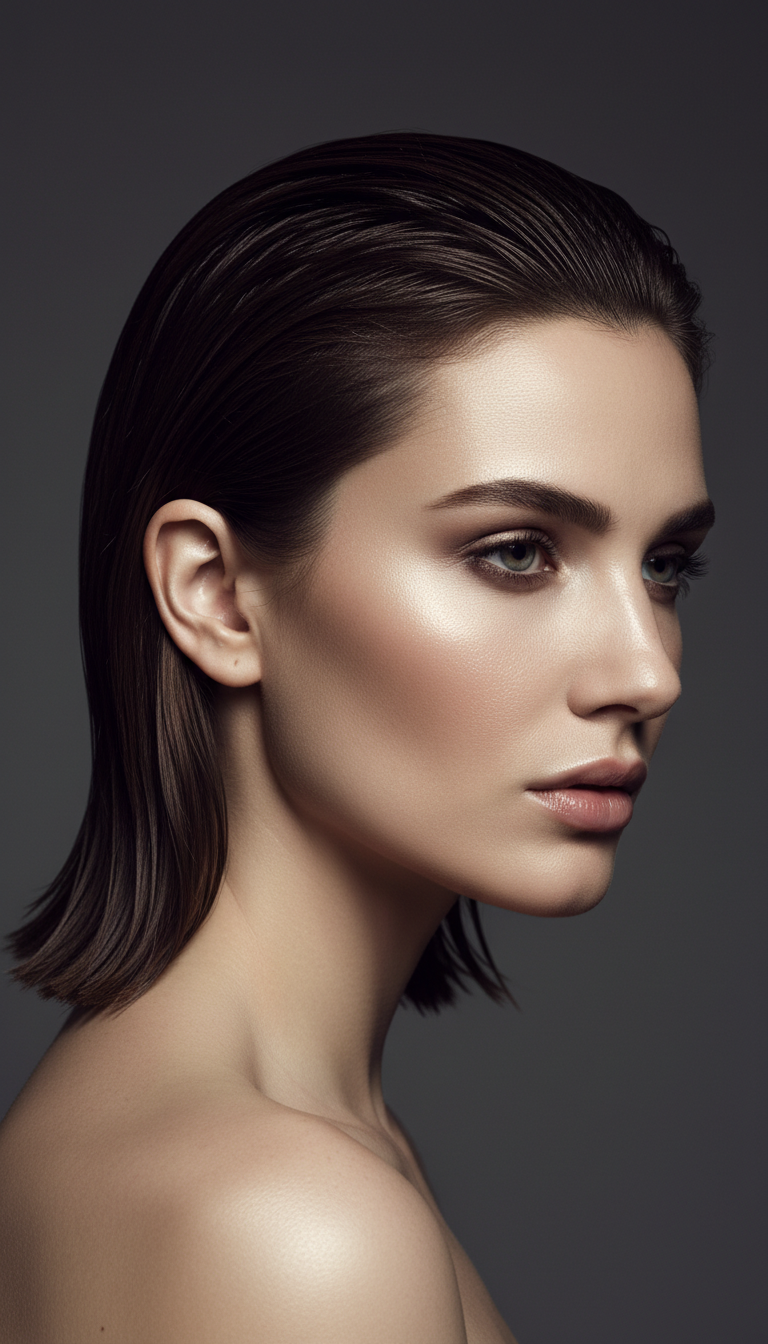 Edgy Wet Look Slick-Back