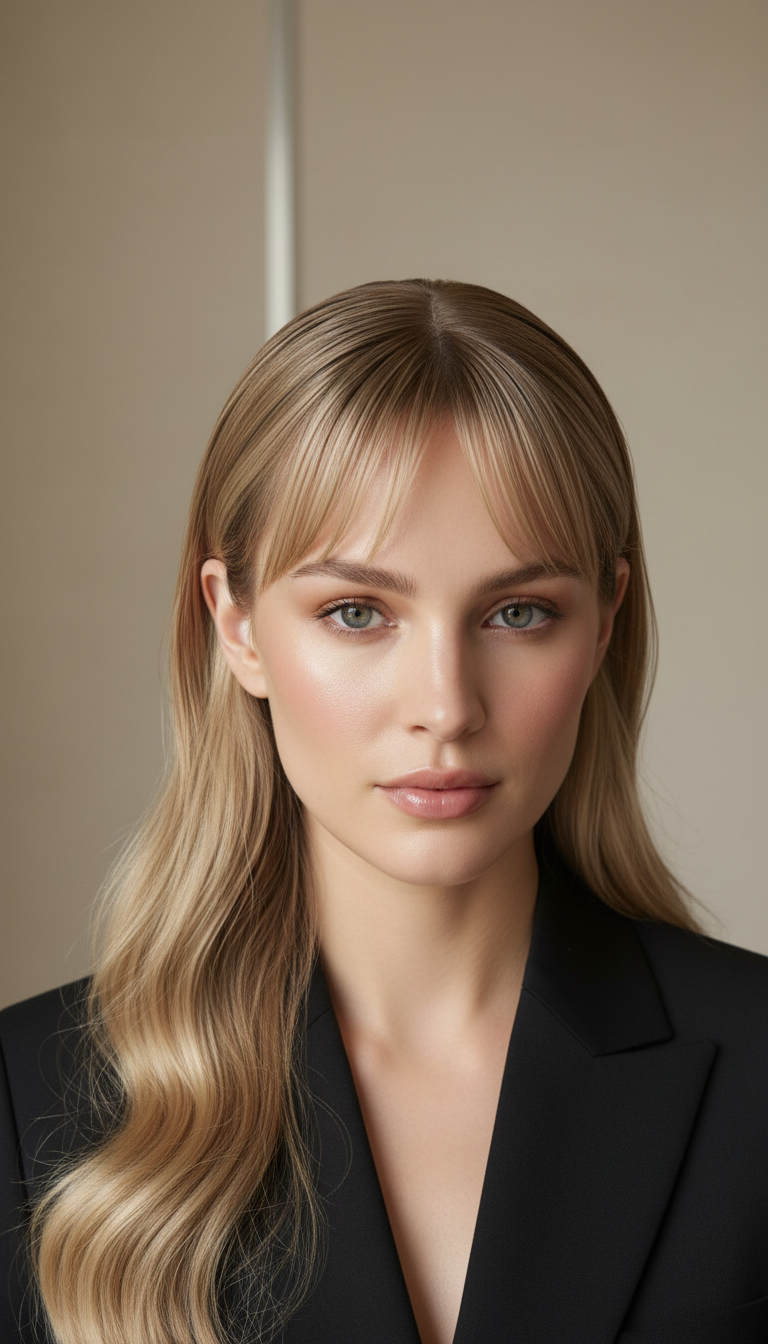 Sleek Fringe with Loose Hair