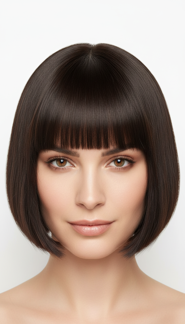 The Bold Blunt Bob with Bangs