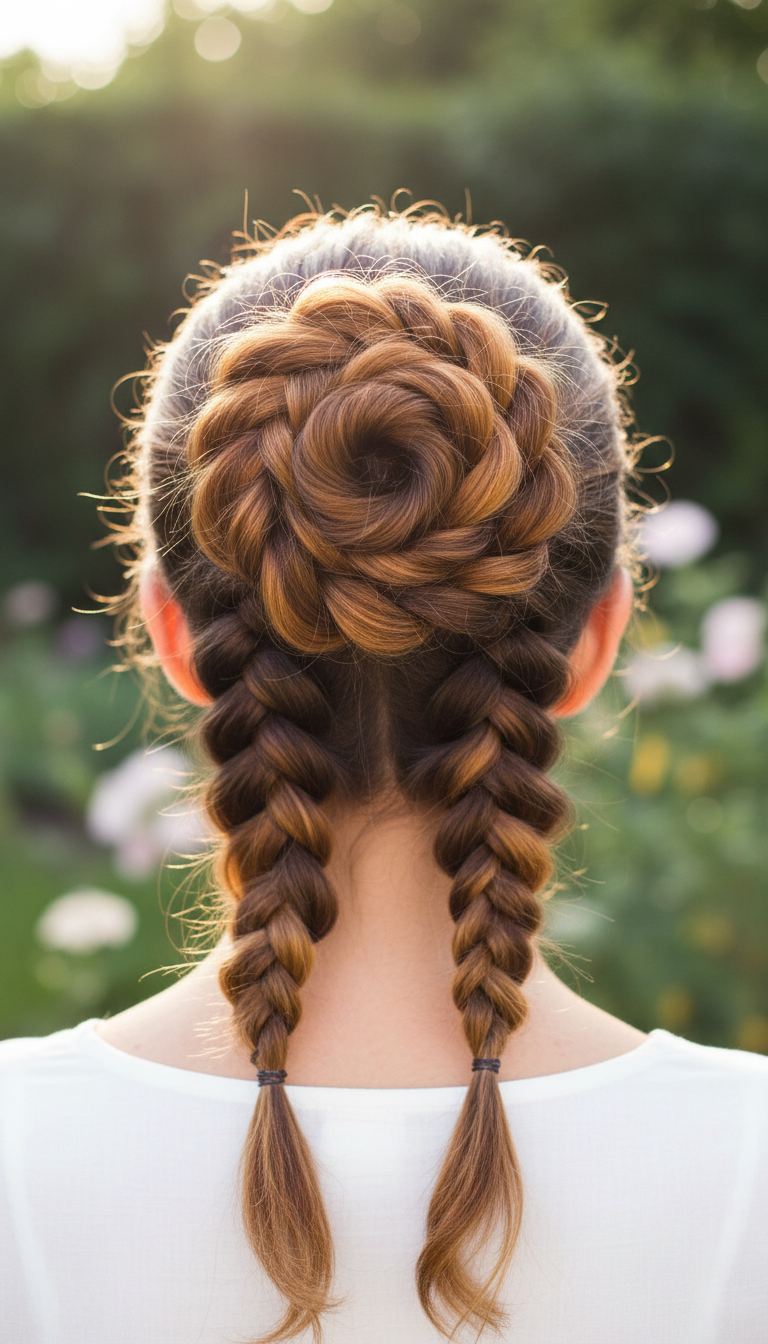 The Double Dutch Braid Bun
