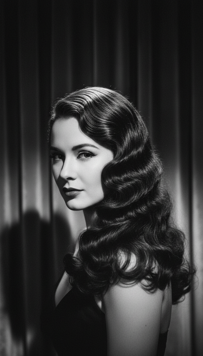 The Glamorous Side-Swept Pin-Up