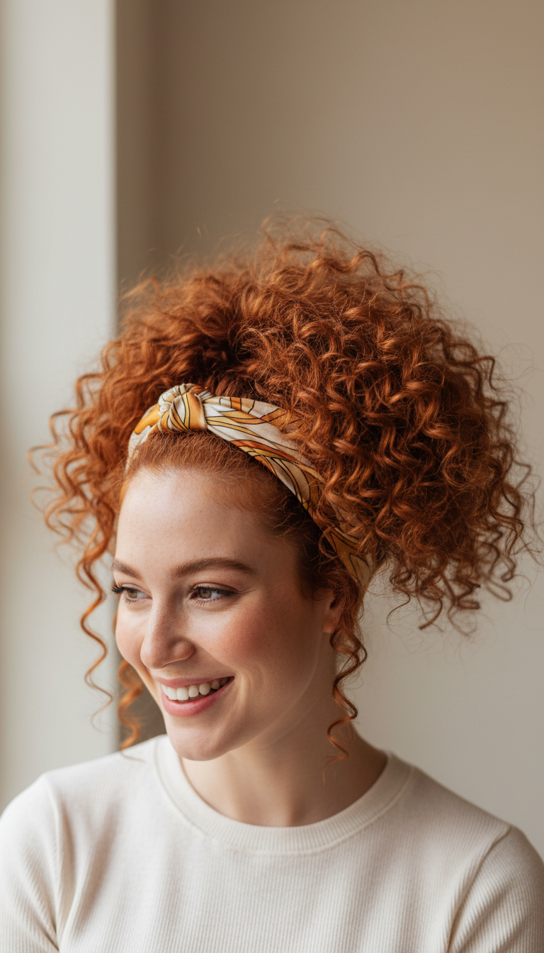 Curly Ponytail with a Chic Headband